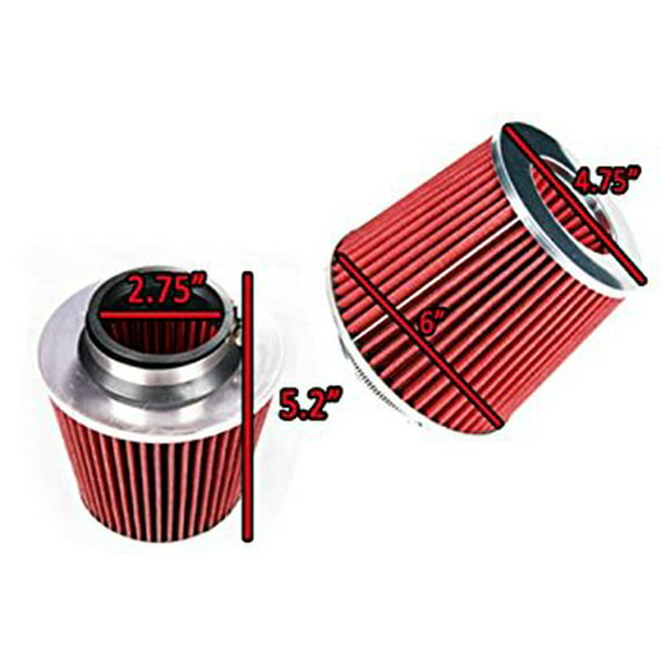 RED UNIVERSAL 2.75" 70mm AIR FILTER FOR MERCEDES-BENZ SHORT/COLD AIR INTAKE